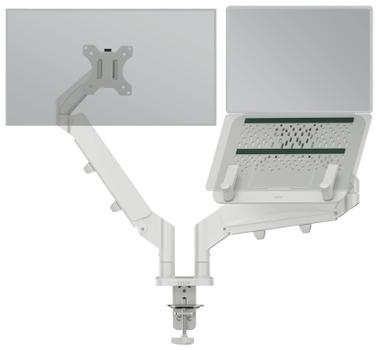 LEITZ Ergo pladsbesparende dual monitor arm & laptop arm, grå (65380085)