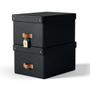 LEITZ Puro Storage Box with Lid Medium 17L Black 100% Recycled Card (Pack 2) - 61490095