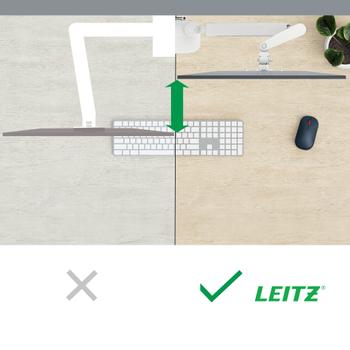 LEITZ Ergo pladsbesparende dual monitor arm & laptop arm, grå (65380085)