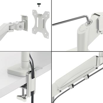 LEITZ Ergo pladsbesparende dual monitor arm & laptop arm, grå (65380085)