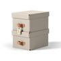 LEITZ Puro Storage Box with Lid Small 7L Beige 100% Recycled Card (Pack 2) - 61470012