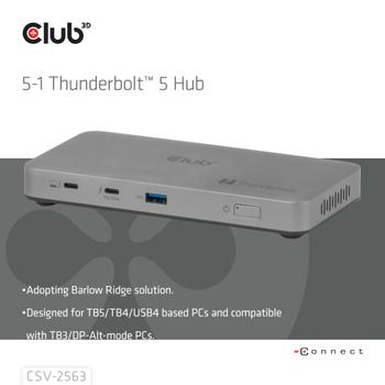 CLUB 3D 5-1 ThunderboltT 5 Hub Triple  (CSV-2563)