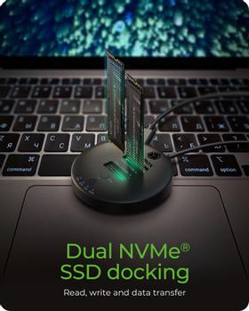 ICY BOX Docking- & klonestasjon 2x M.2 NVMe SSD, vert USB 3.2 Gen 2 Type-C® (61177)