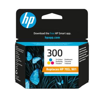 HP 300 - farge (cyan, magenta, gul) - original - blekkpatron (CC643EE#ABE)