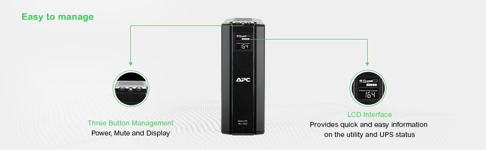 APC Back-UPS Pro 1500 - UPS - 865 watt - 1500 VA (BR1500G-GR)