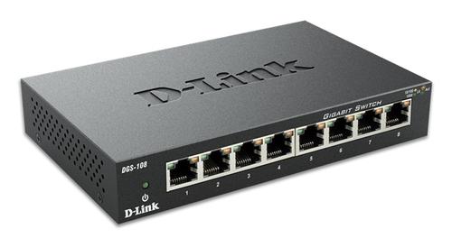 D-LINK 8-PORT 10/ 100/ 1000 GIGABIT METAL HOUSING DESKTOP SWITCH (DGS-108/E)