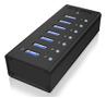 ICY BOX IB-AC618 USB Hub/Port 7x USB 3.0, 1x USB Charge, Aluminium,  Incl 12V Power Adapter (IB-AC618)