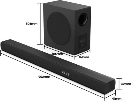 HISENSE HS3100 3.1.kanal Soundbarsystem Sort (HS3100)