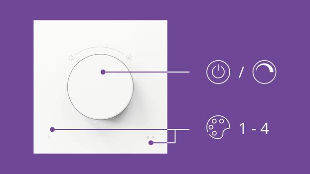 WiZ dial switch Smart vridomkopplare,  laddningsbar,  bärbar, USB-C, klickbar magnet (929003792301)
