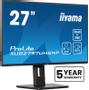 IIYAMA XUB2797UHSNP-B1 27" IPS LCD USB-C Dock Display with 96W Charging, 1ms, 3840x2160, 350 cd/m² Brightness, RJ45, 1x HDMI,1 x DisplayPort In, 1 x DP-OUT(MST), 4 x USB Hub, 2 x 2W Speakers, Integrated KV