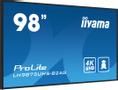IIYAMA 98 3840x2160 UHD IPS panel  Haze 25% 500cd/m² Landscape and Portrait Signal FailOver Speakers (LH9875UHS-B2AG)