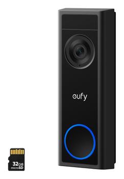 EUFY Video Doorbell C31 videoringeklokke (sort) 2K, Lokal lagring, Nattsyn, Stemmestyring,  IP65 (T8223312)