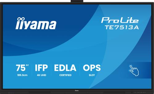 IIYAMA 75" UHD  IR 40P Touch AG with  (TE7513A-B2AG)