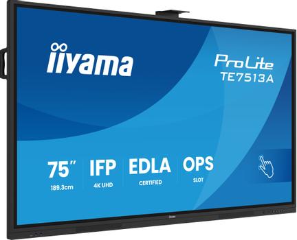 IIYAMA 75" UHD  IR 40P Touch AG with  (TE7513A-B2AG)