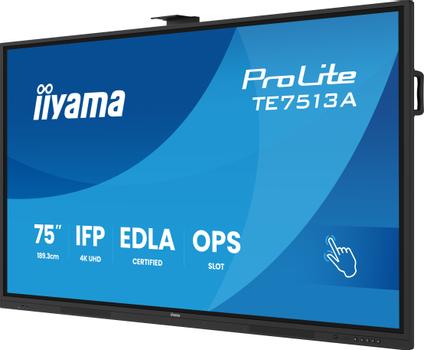IIYAMA 75" UHD  IR 40P Touch AG with  (TE7513A-B2AG)