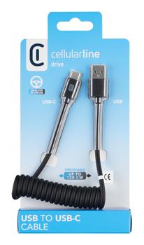 CELLULAR LINE USB to USB-C Spiral Cable (USBDATADRIVEA2C12K)