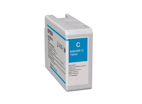 EPSON SJIC55(C): Ink cartridge for ColorWorks CW-D6500/ D6000 (Cyan) (C13T58C240)
