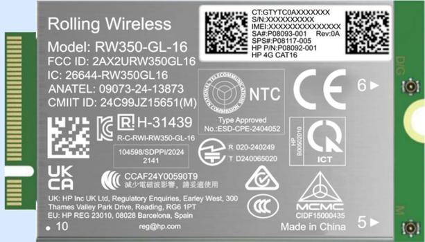 HP 4G LTE-AP Cat 16 WWAN (B8BD2AA)