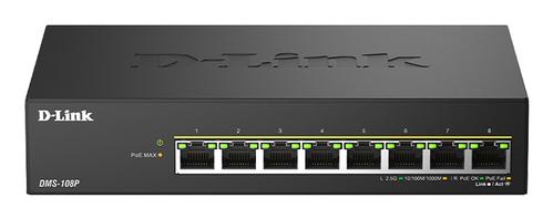 D-LINK 8 ports 2.5G/ MultiGig PoE Unmanaged Switch, Metal (DMS-108P/E)