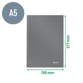 LEITZ Block Solid A5 Hard rutat 80bl svart (46660095*6)