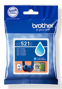 BROTHER LC521C Cyan ink cartridge,  yield up to 500 pages (LC521C)