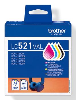 BROTHER LC521VAL Value pack CMYK, up to 4x500 pages (LC521VAL)