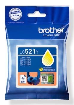 BROTHER LC521Y Yellow ink cartridge,  yield up to 500 pages (LC521Y)