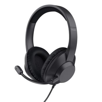 TRUST Ayda Max USB-ENC headset Komfortabelt over-ear USB-hodesett med støydempende mikrofon og polstret hodebånd, USB-C, USB-A (25462)