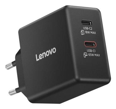 Lenovo Dual USB-C 65W GaN Charger Black EU (40AW065BEU)