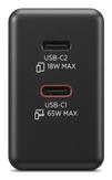 Lenovo Dual USB-C 65W GaN Charger Black EU (40AW065BEU)