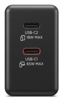 LENOVO Dual USB-C 65W GaN Charger Black EU (40AW065BEU)