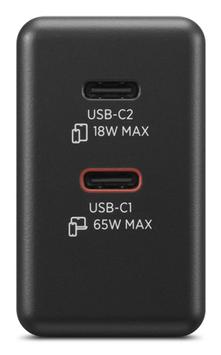 Lenovo Dual USB-C 65W GaN Charger Black EU (40AW065BEU)