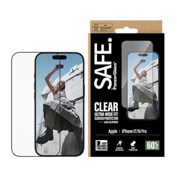 PanzerGlass SAFE by PanzerGlass Screen Protector w. Black Frame iPhone 17 iPhone 16 Pro Ultra-Wide Fit w. EasyAligner (SA70102)