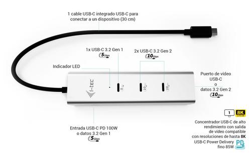 I-TEC USB-C CHARGE HUB 5 PORTS WITH USB-C VIDEO 8K PD 85W PERP (C31HUBMETAL8KPDPRO)