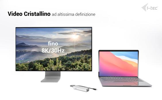 I-TEC USB-C CHARGE HUB 5 PORTS WITH USB-C VIDEO 8K PD 85W PERP (C31HUBMETAL8KPDPRO)