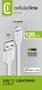 CELLULAR LINE USB-synk/laddarkabel, USB typ A ha-Lightning ha, 1m, vit