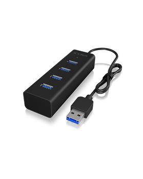 ICY BOX 4x Port USB 3.0 Hub, Black (IB-HUB1409-U3)