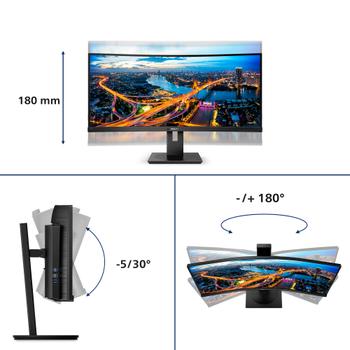 PHILIPS 345B1C/00 34inch 3440x1440 CURVED VA 5ms GtG HAS DP/HDMI USB HUB Speakers VESA PowerSensor LightSensor (345B1C/00)