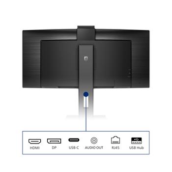 PHILIPS P-line 346P1CRH - LED monitor - curved - 34" - 3440 x 1440 WQHD @ 100 Hz - VA - 500 cd/m² - 3000:1 - DisplayHDR 400 - 4 ms - HDMI, DisplayPort,  USB-C - speakers - black texture (346P1CRH/00)