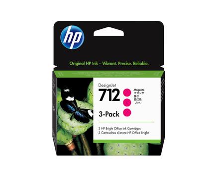 HP 712 - 3-pack - 29 ml - magenta - original - DesignJet - ink cartridge - for DesignJet Studio, T210, T230, T250, T630, T650 (3ED78A)