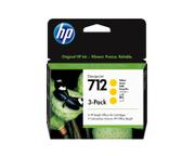 HP 712 - 3-pack - gul - original - DesignJet - blekkpatron