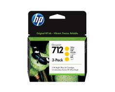 HP 712 - 3-pack - gul - original - DesignJet - blekkpatron