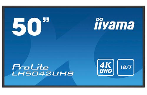 IIYAMA 50inch LCD UHD, SDM-L - 50inch 3840x2160,  4K UHD IPS panel (LH5042UHS-B3)