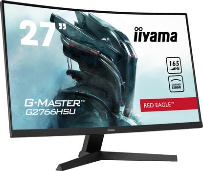 IIYAMA G-MASTER Red Eagle G2766HSU-B1 - LED monitor - curved - 27" - 1920 x 1080 Full HD (1080p) @ 165 Hz - VA - 250 cd/m² - 3000:1 - 1 ms - 2xHDMI, DisplayPort - speakers - matte black (G2766HSU-B1)
