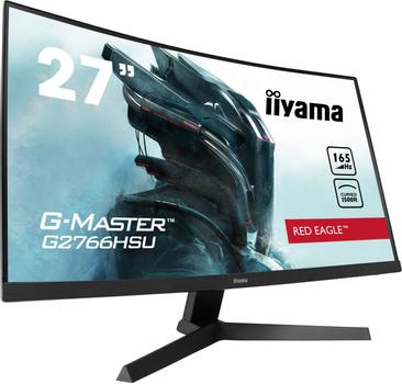 IIYAMA G-MASTER Red Eagle G2766HSU-B1 - LED monitor - curved - 27" - 1920 x 1080 Full HD (1080p) @ 165 Hz - VA - 250 cd/m² - 3000:1 - 1 ms - 2xHDMI, DisplayPort - speakers - matte black (G2766HSU-B1)