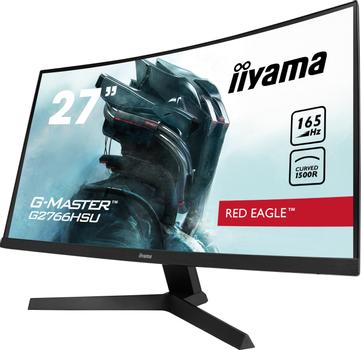 IIYAMA G-MASTER Red Eagle G2766HSU-B1 - LED monitor - curved - 27" - 1920 x 1080 Full HD (1080p) @ 165 Hz - VA - 250 cd/m² - 3000:1 - 1 ms - 2xHDMI, DisplayPort - speakers - matte black (G2766HSU-B1)