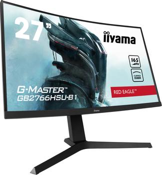 IIYAMA G-MASTER Red Eagle GB2766HSU-B1 - LED monitor - curved - 27" - 1920 x 1080 Full HD (1080p) @ 165 Hz - VA - 250 cd/m² - 3000:1 - 1 ms - 2xHDMI, DisplayPort - speakers - matte black (GB2766HSU-B1)