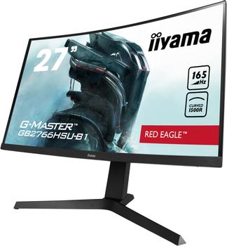 IIYAMA G-MASTER Red Eagle GB2766HSU-B1 - LED monitor - curved - 27" - 1920 x 1080 Full HD (1080p) @ 165 Hz - VA - 250 cd/m² - 3000:1 - 1 ms - 2xHDMI, DisplayPort - speakers - matte black (GB2766HSU-B1)