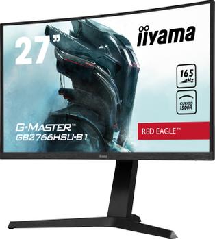 IIYAMA G-MASTER Red Eagle GB2766HSU-B1 - LED monitor - curved - 27" - 1920 x 1080 Full HD (1080p) @ 165 Hz - VA - 250 cd/m² - 3000:1 - 1 ms - 2xHDMI, DisplayPort - speakers - matte black (GB2766HSU-B1)