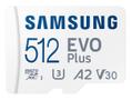 SAMSUNG EVO Plus MB-MC512KA - Flashgeheugenkaart (microSDXC-naar-SD-adapter inbegrepen) - 512 GB - A2 / Video Class V30 / UHS-I U3 / Class10 - microSDXC UHS-I - wit
